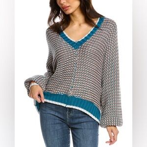 Ramy Brook Multicolor V-Neck Sweater